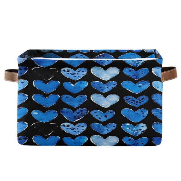 Square Storage Basket 14.2*10.2*8.3 Inch One Sizex1 Shelf Basket Open Home Storage Bins Bedroom Storage Basket Closet Storage Stylish Decor Blue Love Seamless
