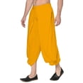 thumbnail image 2 of eloria Men's Dhoti Indian Men's Rayon Dhoti Aladdin Style Pants, Color: Yellow | Free Size, 2 of 5