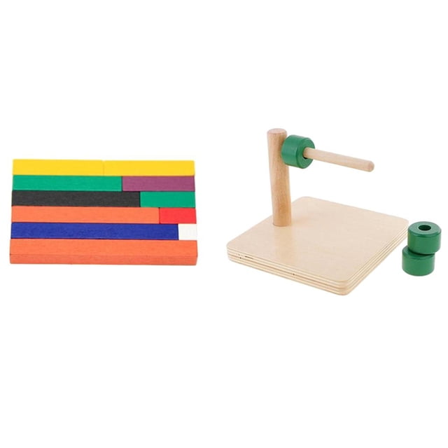 Material matemático Montessori,Juguete de madera Montessori,Juguete cilíndrico con esfera de parapelo,Contando palos de juguete,Juguete educativo temprano perfke Material matemático Montessori