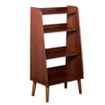thumbnail image 2 of Southern Enterprises 44.5" Brown Midcentury Modern Bookshelf with Classic Spindle Legs, 2 of 4