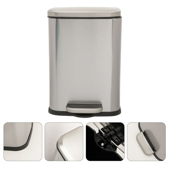 GAXIRE Indoor Pedal Trash Can for Kitchen, Step-On Garbage Bin, 1 Piece