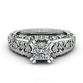 thumbnail image 2 of Vintage Design Princess Moissanite Engagement Ring, 2 of 3