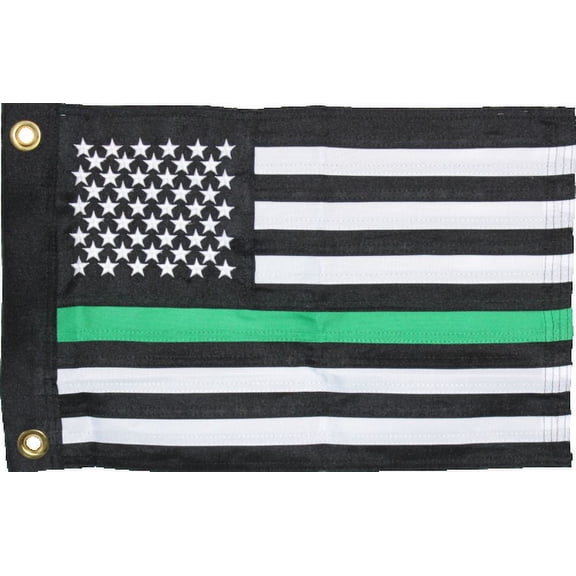 USA Thin Green Line Border Patrol 12x18 Boat Flag 600D Nylon Heavy Duty 2 Sided
