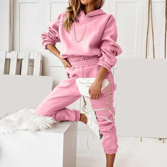Women's Two Piece Outfits Matching Sets Long Sleeve Pullover Tops And Wide Leg Pants Tracksuit Sets Workout Bottoms for Women Formal Dresses with Pants Pant Suit Women Dressy Formal Juniors Pant Suits