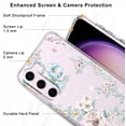 thumbnail image 3 of CASEFIV for Samsung Galaxy S23 Case,with 2 Screen Protector+2 Camera Lens Protector,Floral Bling Sparkly Shiny Hard PC Slim Drop Protection Shockproof for Women Girls,Rosa Gallica, 3 of 7