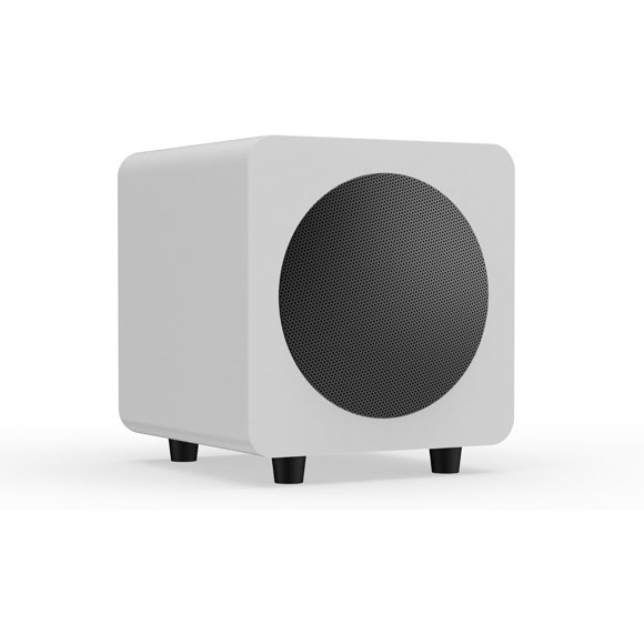 Kanto SUB6VMW Sealed Powered Subwoofer | 200W Peak Power | 6” Woofer | Quick & Accurate Bass | Ultra-Compact Design | Matte White
