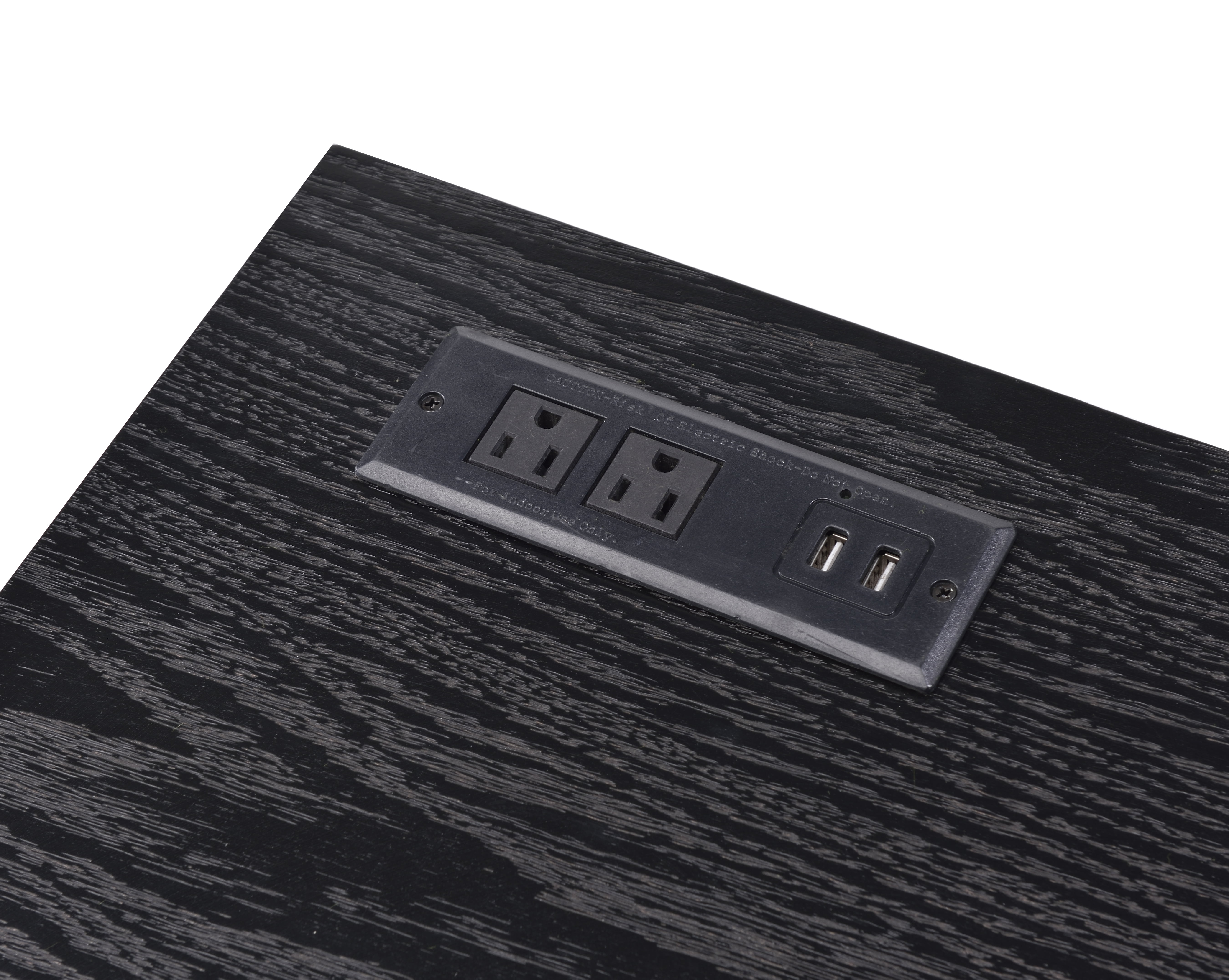 Furniture of America Writing Desk with USB Outlet, Black and Copper