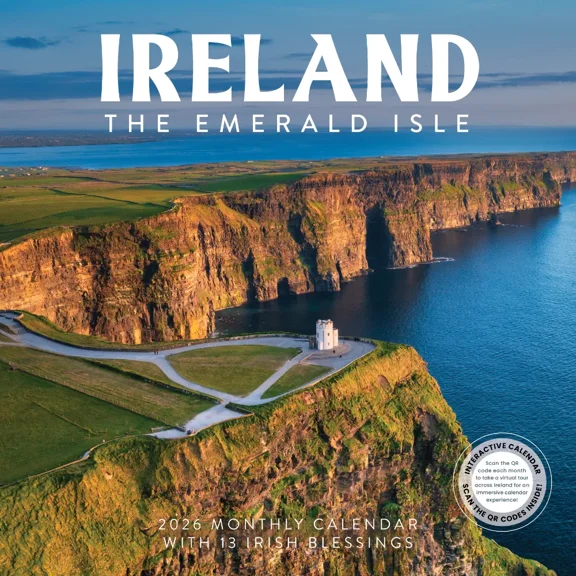 Ireland Calendar 2026 | The Emerald Isle | 12" x 24" Irish Travel Wall Calendar 16 Month | Marble City Press