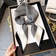 thumbnail image 1 of Bufanda ajustada de seda de lujo para mujer, cinta con asa, diadema con estampado de gato pequeño, pañuelos para el pelo pequeños, pañuelo femenino 2023, 1 of 5