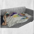 thumbnail image 6 of Austin Soft Flannel Fleece Throw Blanket, Outlined Monuments Skylines of Texas Blended Rainbow Watercolor Ink Splatter Art, Cozy Plush for Indoor and Outdoor Use, 50" x 70", Multicolor, by Ambesonne, 6 of 6