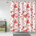 thumbnail image 2 of Valentine''s Day Shower Curtain Pink Red Love Bathroom Curtains with Hooks, Waterproof Polyester Fabric Romantic Heart Shower Curtains Set for Bathroom Bathtubs Holiday Valentines Decor 72x72 Inch, 2 of 6