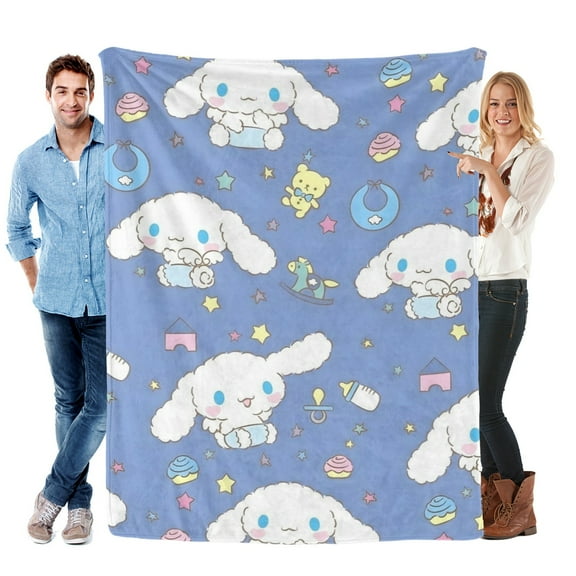 Cinnamoroll Cinnamon-Anti-Pilling Flannel Blanket Soft Lightweight Plush Fuzzy Cozy Luxury Blanket for Home and Kitchen Use – Perfect for Kids and Adults