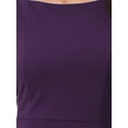 thumbnail image 6 of INSPIRE CHIC Women's Sheath Dress Boat Neck 3/4 Sleeves Split Hem Wear-to-Work Midi Dresses Purple L, 6 of 7