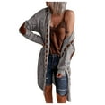 thumbnail image 1 of Moda mujer manga larga Casual largo cárdigan abrigo suéter prendas de vestir exteriores Fridja BV0+3982, 1 of 7
