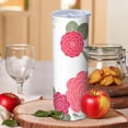thumbnail image 2 of Rose 20 Oz Stainless Steel Skinny Tumbler – Vacuum Insulated Slim Travel Cup with Lid & Stainless Steel Straw, 360° Full Wrap Printed Tumbler for Home, Office & Outdoor Use, Spring, Floral, 2 of 6