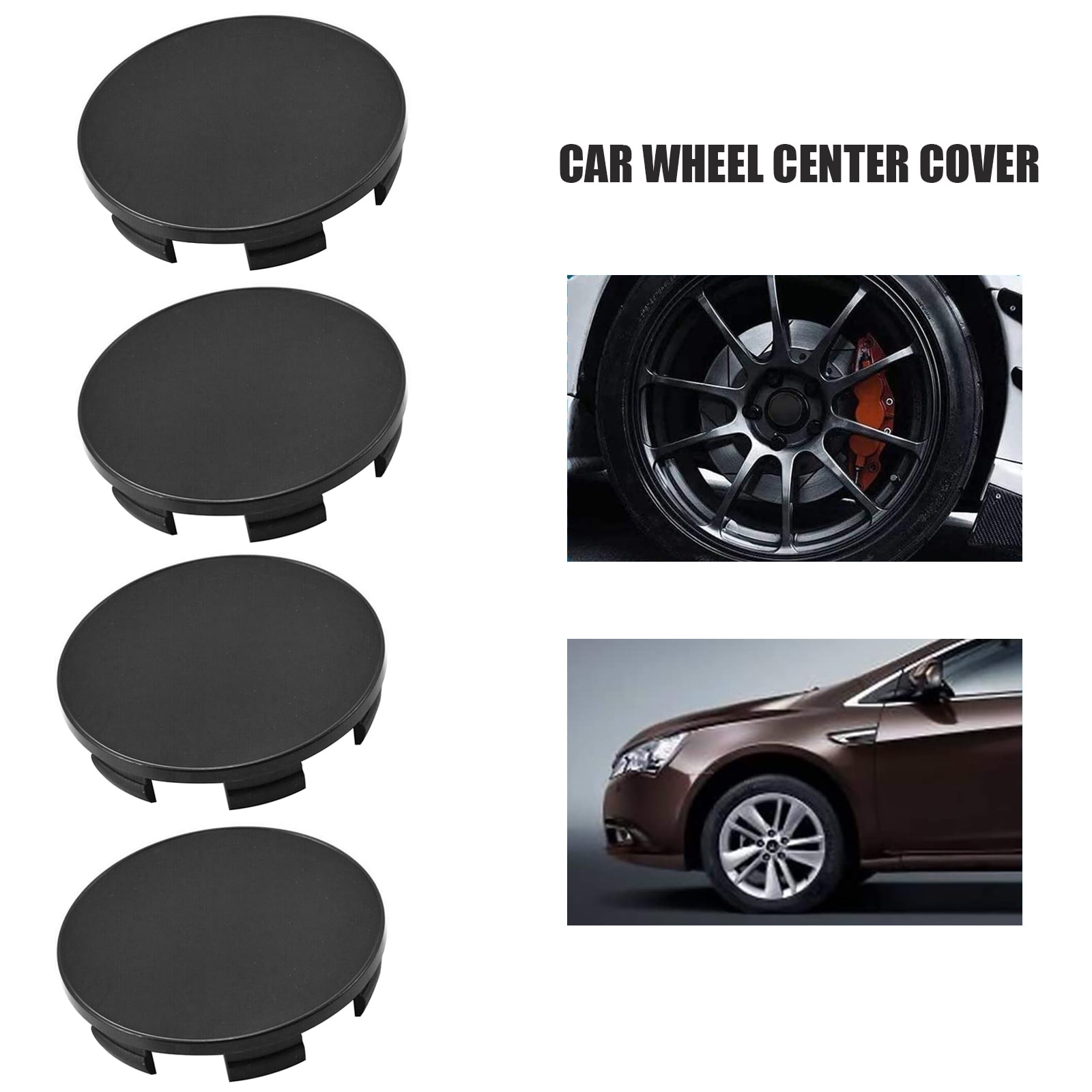 4pcs 68mm Universal ABS Black Car Wheel Center Hub Caps Covers Set no logo 