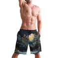 thumbnail image 5 of Dailycode Men's Quick Dry Swim Trunks Beach Shorts Casual Summer Board Shorts with Pockets, Moon Tree Starry Sky, 5 of 8