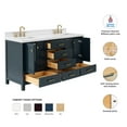thumbnail image 3 of ARIEL 67" Midnight Blue Double Bathroom Vanity, 1.5" Edge Pure White Quartz Countertop & Splash, Rectangular Sinks, 4 Soft Closing Doors, 6 Full Extension Dovetail Drawers, Satin Brass, 3 of 10