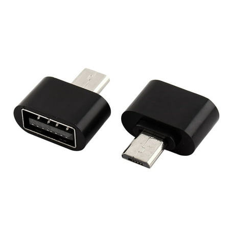 Smartphone Plastic Micro USB to USB OTG Expansion Adapter Black 2pcs ...