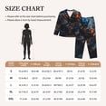 thumbnail image 4 of Disketp Blue and Red Roses Artwork Pajamas Set Long Sleeve Sleepwear Womens Button Down Nightwear Pj Sets-{designName}-Large, 4 of 7
