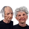 thumbnail image 2 of Halloween Holiday Funny Horrible Latex Old Man Face Cover Headgear Gift Yuarrent AP007049-01, 2 of 6