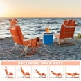 thumbnail image 3 of OFIKA Backpack Beach Chairs for Adults - Folding Heavy Duty Camping Chair with Storage Pouch, Cup Holder & Towel Rack, Lightweight & Adjustable Lounge Chair for Outdoor,Travel (1pc/ Tropical Foliage), 3 of 7