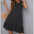 thumbnail image 6 of Women's Sleeveless Polka Dots Ruffle Tunic Dress Casual Summer Beach Tank Dresses Sundress, 6 of 6