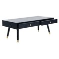 thumbnail image 4 of SAFAVIEH Levinson 2-Drawer Rustic Gold Cap Coffee Table, Navy, 4 of 11