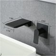 thumbnail image 3 of JERFIT Matte Black Wall Mount Waterfall Tub Faucet, Single Handle Bathtub Faucet with Rough-in Valve, Modern Bathroom Sink Faucet in Stainless Steel, 3 of 10