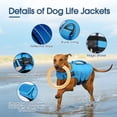 thumbnail image 3 of IDOMIK Dog Life Jacket with Reflective Strips, Adjustable Swimming Vest High Flotation Pet Lifesaver for Puppy, Blue, XS, 3 of 7