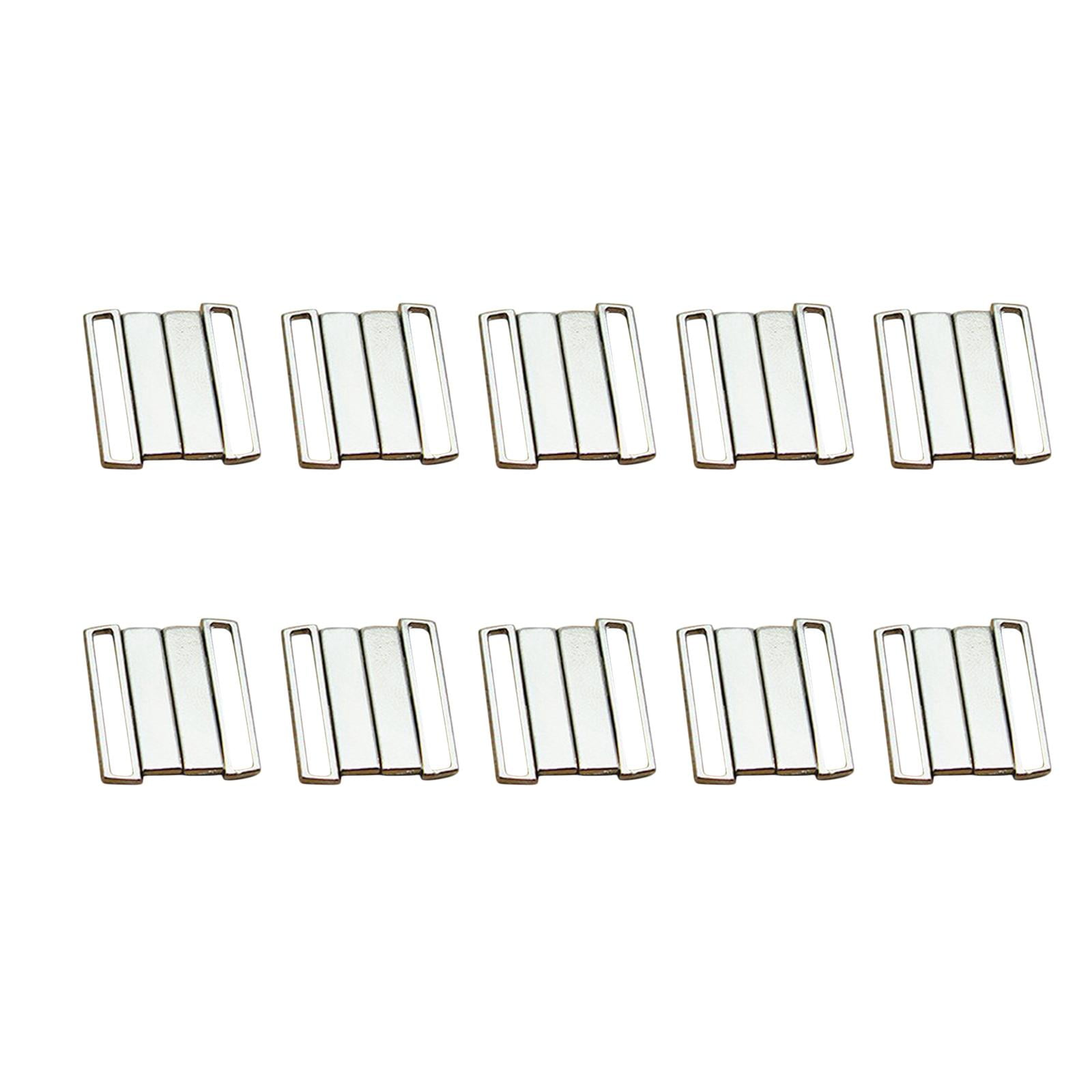 10Pcs Bra Hook Closure Bar Clips Clasps Slider Adjusters Buckle Waist