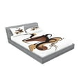 thumbnail image 2 of Ambesonne Coffee Fitted Sheet & Pillow Sham Set, Conceptual Signs Drink, Queen, Black Brown Sand Brown, 2 of 2