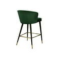 thumbnail image 6 of Maykoosh City Sleek Modern, Contemporary Velvet Upholstered Counter Height Stool with Channel Tufting and Gold Tipped, Black Metal Legs, Grey, 20" W x 21" D x 36.5" H-Color:Green, 6 of 7