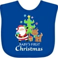thumbnail image 3 of Inktastic Baby's 1st Christmas with Santa Reindeer and Tree Boys or Girls Baby Bib, 3 of 4