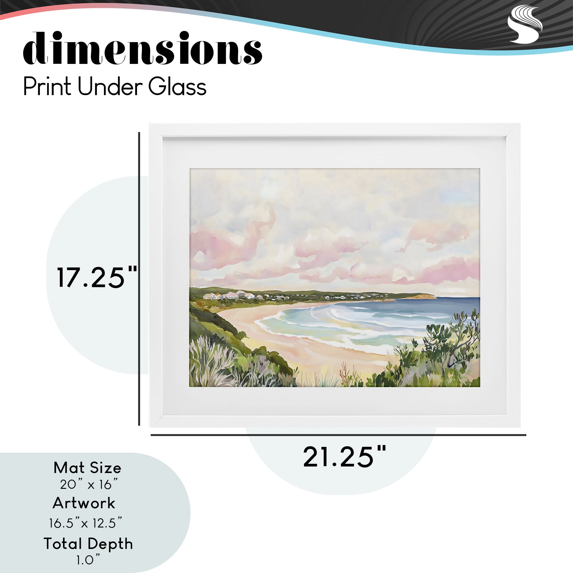 Stupell Industries Serene Sunset Beach Panorama White Framed Print Under Glass, design by The Prints Vibe