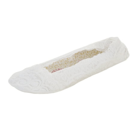 

3pcs Women Girls Lace Mesh Low Cut Liner Socks Non Invisible Summer Flat Loafer white Type2