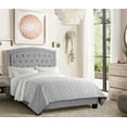 thumbnail image 4 of Gewnee Gray Full Size Bed Frame, Linen Upholstered Headboard, Solid Wood Slat Support & Sturdy Structure, Ideal for Bedroom, Box Spring Required, 4 of 9