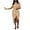 Khaki, variant on Sngxgn Women's A Line Midi Dress Straps V Neck Slit Party Slip Dress(Khaki,L)