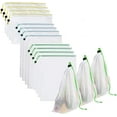 thumbnail image 1 of Yomitek Set of 12 Reusable Produce Bags,Washable Mesh Produce Bags with Drawstrings for Grocery Shopping & Storage,Produce Storage Bags ECO Green for Fruits and Veggies,Small, Medium, Large Size, 1 of 8