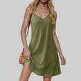 thumbnail image 2 of WCMZJ Womens Summer Sleeveless A-Line Mini Dress 2025 Sexy Backless Spaghetti Strap Party Club Dresses with Pockets Army Green M, 2 of 7