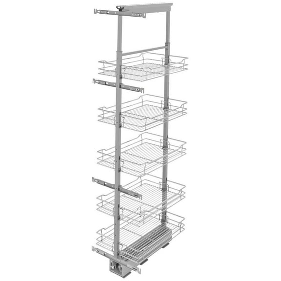 Rev-A-Shelf 5758-14-1 Modern 14-1/4" Adjustable Soft Close 5 Shelf Pull Out Pantry Cabinet