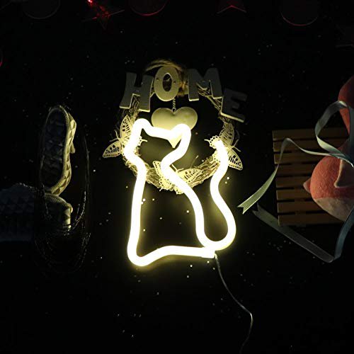 Hynawin Luz de neón LED con forma de mariposa, luz de noche, decoración de pared, funciona con luz amarilla cálida para fiesta de cumpleaños, ha HYNAWIN NA