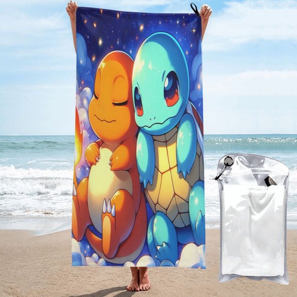 Toalla de playa Charmander, suave, de secado rápido, resistente a la arena, para natación, piscina, yoga, gimnasio, camping, toallas de baño ligeras, regalo para niños, niñas, niños y adultos, 27,5 x