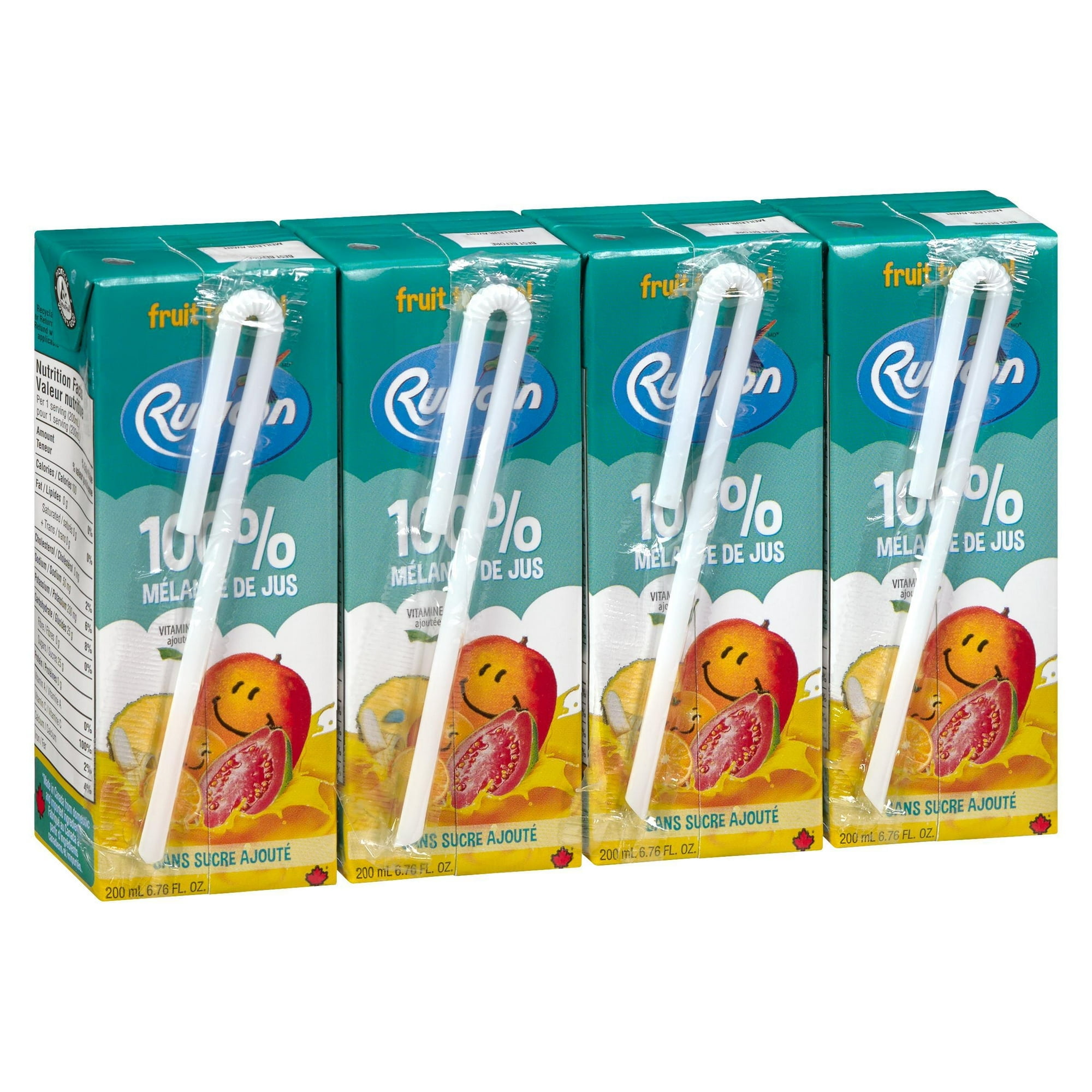 jus de fruits mélangés 100 % Tropical Fruit de Rubicon sans sucre ajouté