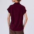 thumbnail image 6 of HAJWOH Women's Half Turtleneck Sleeve T-Shirt Solid Color Mock Neck Dolman Short Sleeve Top Casual Fashion Loose Shirt, 6 of 6