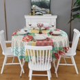 thumbnail image 2 of Round Waterproof Pioneer Tablecloth Reusable Washable Weight Fabric Table Covers for Restaurant,Picnic,Indoor and Outdoor Dining 60 Inch X 60 Inch, 2 of 6