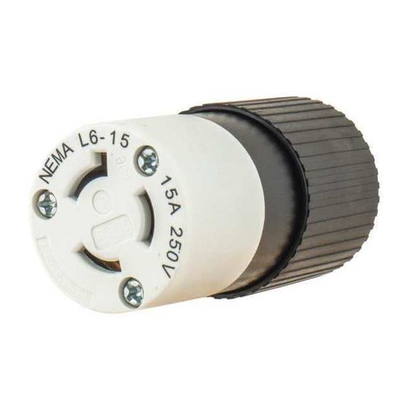 Bryant Locking Connector,Black/White,Nylon,15A 70615NC
