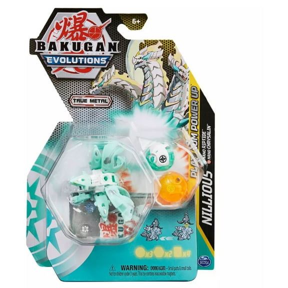 Bakugan Evolutions, Nillious with Nano Riptide and Chrysalin Platinum Power Up Pack