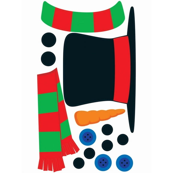 Create-A-Snowman Peel 'N Place Party Wall Clings Holiday Decoration