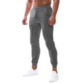 thumbnail image 3 of Hood Crew Men's Slim Joggers Workout Pants for Gym Running and Body building Trousers Elastic Waist Sweatpants Darkgray XL, 3 of 5